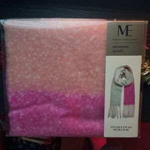 ME Women's Pink and White Scarf